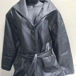 Leather Mid Trench Coat